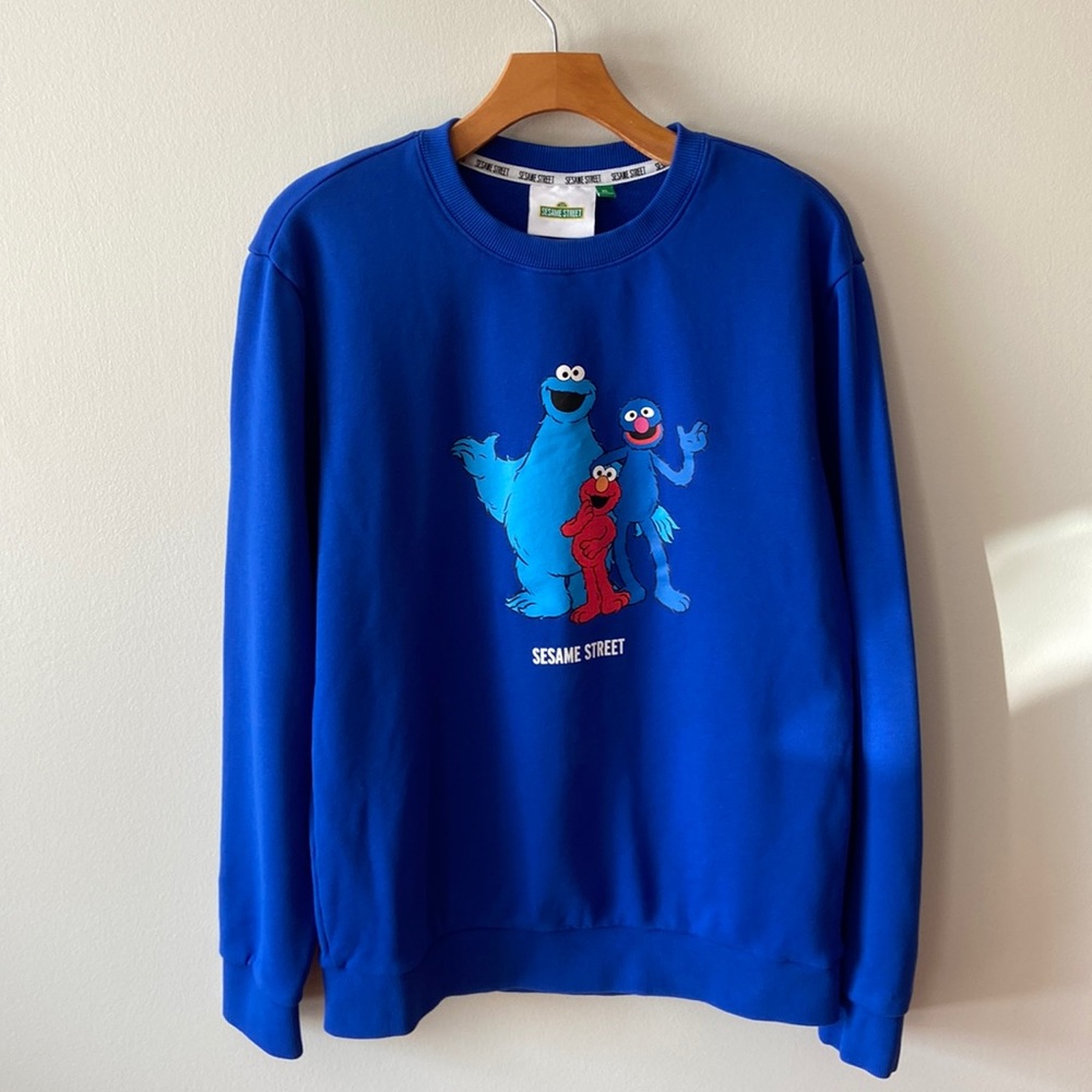 Sesame Street Blue Sweatshirt with Characters